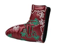 ZAICOLER Putter Headcover Thick Plush Waterproof Protective Cover for Golfers PU Magnetic Closure 18cm X 14cm (Wine Red)