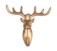 ZAICOLER Resin Animal Shape Decorative Coat Hook for Wall Mounted Hanging Towel Key, Durable Non- Resin Material for Bathroom Bedroom Kitchen, Deer Head for Enthusiasts (Golden Deer Head)