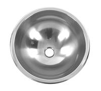 ZAICOLER RV Single Bowl Sink Round 340mm Durable 304 Stainless Steel Large Capacity for Yacht Kitchen