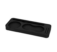 ZAICOLER Silicone Coffee Tamping Mat Safe Organizer Pad for Brush Puck Portafilter Distributor Home Office Heatproof Tamp Station 9.45x3.70x0.87in (Black)