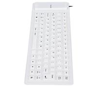 ZAICOLER Silicone Keyboard, Silicone Keyboard Fully Sealed Design Lightweight Portable Silent Soft Comfortable USB Wired Silicone Keyboard Roll Up Keyboard Rubber Keyboard for PC (White)