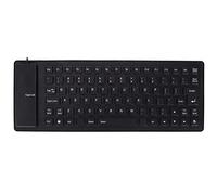 ZAICOLER Silicone Keyboard, Silicone Keyboard Fully Sealed Design Lightweight Portable Silent Soft Comfortable USB Wired Silicone Keyboard Roll Up Keyboard Rubber Keyboard for PC (Black)