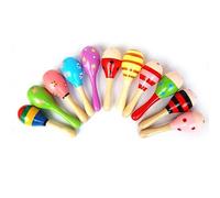 ZAICOLER Small Maraca, Colorful Wooden Percussion Instrument, Safe Baby Toy with Non Wood, Ideal for Musical Education & Hand Eye Coordination Development, 0 to 3 Years Old