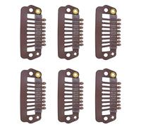 ZAICOLER Snap Comb Wig Clips Durable Stainless Steel Clips for Hair Extension Wigs, 50pcs 8 Tips 8 Teeth Wig for Home Use (Medium Brown)