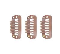 ZAICOLER Snap Comb Wig Clips Durable Stainless Steel Clips for Hair Extension Wigs, 50pcs 8 Tips 8 Teeth Wig for Home Use (Light Brown)