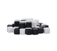 ZAICOLER Square Smooth Dice Durable Write On Wipe Off Dice for Board Games Digital Teaching for Kids 50Pcs (Half Black and Half White)