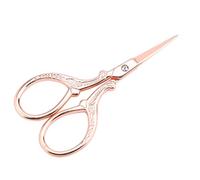 ZAICOLER Stainless Steel Antique Scissor for Cross Stitch DIY Embroidery Embossed Artwork Making (Rose Gold)
