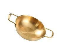 ZAICOLER Stainless Steel Korean Ramen Cooking Pot Fast Heating Soup Hot Pot for Small Group Stainless Steel Noodle Cooker for Seafood 14.82oz (20cm/7.9in (Golden Color))