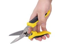 ZAICOLER Stainless Steel Multi-Function Electrician Shears Durable Good Toughness Scissors for Electrician Tool Yellow Black Handle (Yellow and Black Handle 7 inches)