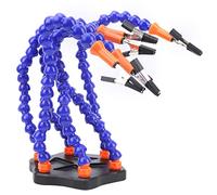 ZAICOLER Third Hand Six Arm Soldering Station Helper Aluminum Alloy Base for RC Drone Model Installation and Modification Black Blue 1 Set Applicable Scene: DIY Projects