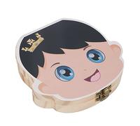 ZAICOLER Tooth Keepsake Box, Individual Holes Primary Teeth Organizer Baby Wooden Tooth Box English Kids Keepsake Box (Boys Type)
