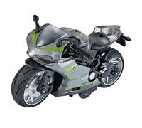 ZAICOLER Toy Motorcycle Model 1:14 Scale, Exquisite Alloy and Plastic Pull Back Motorcycle with Sound and Light for Kids, Fun Playing Experience, Great Gift (Silver)