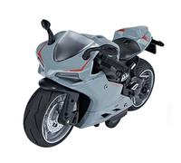 ZAICOLER Toy Motorcycle Model 1:14 Scale, Exquisite Alloy and Plastic Pull Back Motorcycle with Sound and Light for Kids, Fun Playing Experience, Great Gift (Gray)