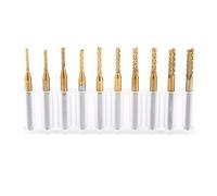 ZAICOLER Tungsten Carbide End Mill Burrs 10pcs Coat Set for Smooth Milling & Cutting 1/8" Shank 1.5mm-3.175mm