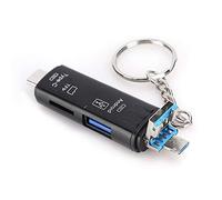 ZAICOLER Type C OTG USB2.0 Card Reader Memory Adapter for Mobile Phones and Common Computers, White, 2.91x0.71x0.39in (Black)