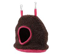 ZAICOLER Warm Plush Berber Fleece Swing Bed For Pet Bird, Bright Winter Hammock For Comfortable Rest, Rose Red/Pink/Red/Dark Brown 8.2 * 7.4 * 5.9in (Dark Brown)