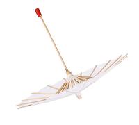 ZAICOLER Wedding Umbrella, White Parasol Umbrella Paper Umbrellas For Weddings Vintage Pure White Color with Solid Wood Rib For Umbrella Parasol School Decor Photo Cosplay Prop (60cm /