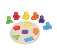 ZAICOLER Wood Shape Puzzle Educational Skills Development Round Board for Kids Learning Activities 18cm Diameter