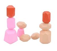 ZAICOLER Wooden Colored Stone Building Block Educational Toy for Kids Home Decor 10 Color Stones (Combination four)