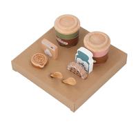 ZAICOLER Wooden Pretend Coffee Cup Set Educational Play Toy for Kids, with Milk Spoons Sugar Coffee Liquid, for Role Playing Indoor Activities Children