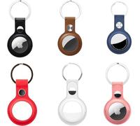 Zaid Key Ring - Compatible with AirTag - Leather Keyring Case, Protective Holder Cover for Tracker, Key Ring for Dog Collar (pack6)