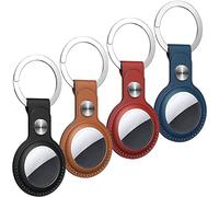 Zaid Key Ring - Compatible with AirTag - Leather Keyring Case, Protective Holder Cover for Tracker, Key Ring for Dog Collar (multi color)