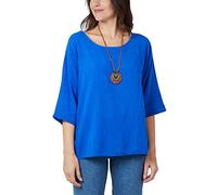 Zaif & Hari Ladies Italian Plain New Batwing Cotton Linen Lightweight Casual Short Tunic Blouse TOP (One Size 8-18, Royal Blue)