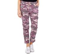Zaif & Hari Ladies Italian Stretch New Camouflage Army Print Trouser Magic Joggers Pant 8-22 (12-14, Pink)