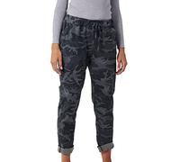 Zaif & Hari Ladies Italian Stretch New Camouflage Army Print Trouser Magic Joggers Pant 8-22 (20-22, Grey)