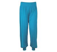 Zaif & Hari Ladies Plain Harem Pants Cuffed Bottom Womens Girls Ali Baba Long Baggy Trousers Leggings Plus Size 8-26 (L/XL (16-18), Turquoise)