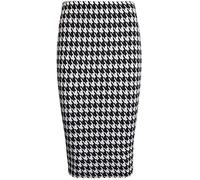 Zaif & Hari New Women's Ladies Printed Stretchy Pencil Bodycon Wiggle MIDI Skirt Plus Size 8-26 (L/XL (UK 16-18), Dog Tooth)