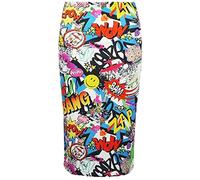 Zaif & Hari New Women's Ladies Printed Stretchy Pencil Bodycon Wiggle MIDI Skirt Plus Size 8-26 (M/L (UK 12-14), Bang Print)