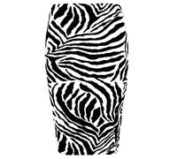 Zaif & Hari New Women's Ladies Printed Stretchy Pencil Bodycon Wiggle MIDI Skirt Plus Size 8-26 (M/L (UK 12-14), Zebra Print)