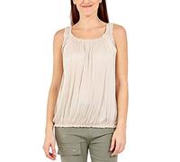 Zaif & Hari Women Vest Top Loose Fit Elasticated Waist Sleeveless Casual Summer Tank T-Shirt Blouse (12-14, Beige)
