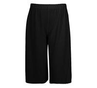 Zaif & Hari Women Wide Leg Culottes 3/4 Short Pants Casual Ladies Loose Capri Trousers (UK 20-22, Black)