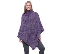 Zaif & Hari Womens 3 Button Poncho Cable Knitted Scarf Winter Cape Shawl Jumper Ladies Cardigan One Size (8-22)