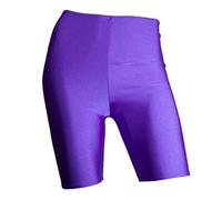 Zaif & Hari Womens Girls Plain Elasticated Knee Cycling Shorts Shiny Clubwear Gym Party Fitness Super Stretch Dancing Ladies Shorts Hot Pants (UK 16-18, Purple)