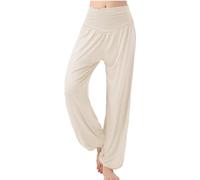 Zaif & Hari® Womens Hareem Trouser Ladies Plain Baggy Harem Ali Baba Casual Pants Cream