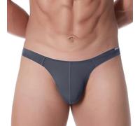 ZAIGELUO Mens Thongs Underwear Bulge Enhancing Pouch G String Bamboo Sexy T Back Butt-Flaunting Bikini