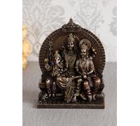 ZainArtistry The Family Lord OF Shiva Parivar Sitting on Singhasan and Bronze Decorative murti/statue