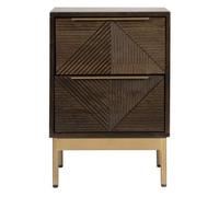 Zaine Walnut 2 Drawer Bedside Cabinet