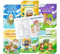 Zainpe 48Pcs Christian Bible Stories Coloring Books for Kids Bible Study Theme DIY Art Drawing Book Jesus Noah's Ark Pattern Color Booklets Party Favors Supplies Birthday Gift Goodie Bag Filler