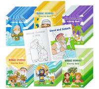 Zainpe 72Pcs Christian Bible Stories Coloring Books for Kids Bible Study Theme DIY Art Drawing Book Jesus Noah's Ark Pattern Color Booklets Party Favors Supplies Birthday Gift Goodie Bag Filler