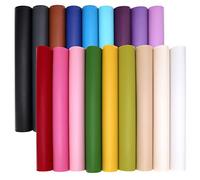 ZAIONE 18PCS/Set Solid Colours Faux Leather Fabric Sheets 21cm x 30cm /8" x 12" Vinyl Synthetic Leatherette Bundle Pack for Earrings & Bows DIY Crafts