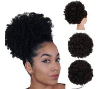 ZAIQUN Short Curly Afro Puff Drawstring Ponytail Extension Extensions
