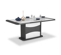 zaire extending high gloss dining table in white and grey