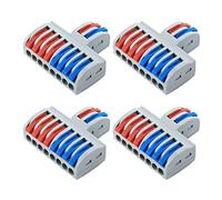 ZaishunNT Lever-Nut Wire Connector Terminal Blocks - Compact Plug-in Terminals for Solid, Stranded, and Flexible Wire Cables (4)