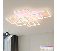 ZAITINZ LED Ceiling Light Dimmable, 100W Flush Ceiling Lights with Remote Control,Petals Chandeliers Ceiling Lamp for Bedroom Living Room Kitchen Game Room,3000-6000k, White