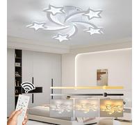 ZAITINZ LED Ceiling Light Dimmable, 50W Flush Ceiling Lights with Remote Control,Stars Chandeliers Ceiling Lamp for Bedroom Living Room Kitchen Game Room,3000-6000k, White