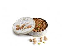 Zaitoune Barazek Cookies - 250 g | Luxurious Crunchy Sesame & Pistachio Biscuits Handcrafted in Turkey | Beautiful Reusable Gift Tin | Perfect for Coffee or Tea | Great Sharing Present